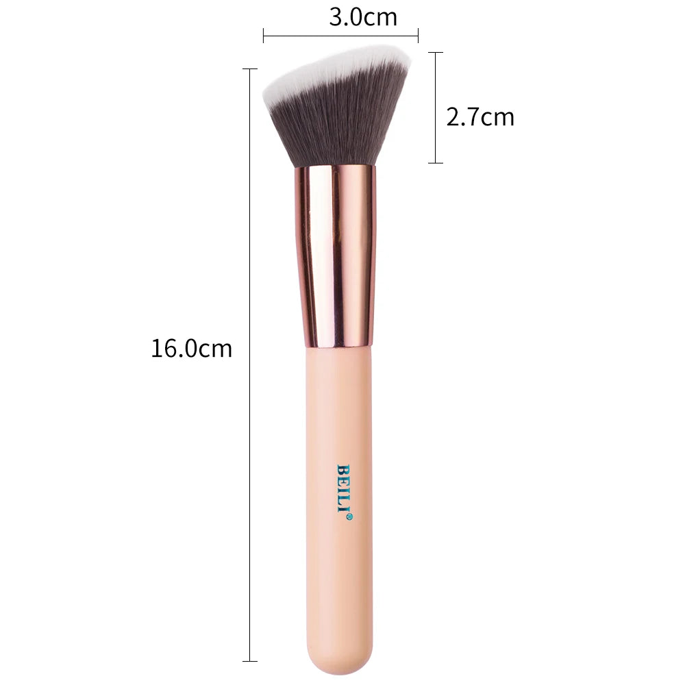 Foundation Makeup Brushes Powder Blush Contour Concealer Synthetic Hair Professional Single Black/Pink Face Makeup Brush