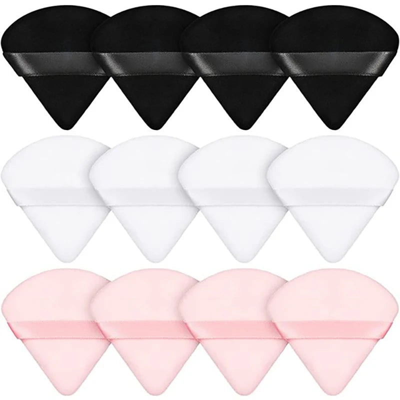 12Pcs Triangle Velvet Powder Puff  Make Up Sponges for Face Eyes Contouring Shadow Seal Cosmetic Foundation Makeup