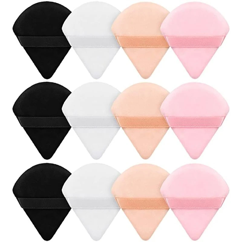 12Pcs Triangle Velvet Powder Puff  Make Up Sponges for Face Eyes Contouring Shadow Seal Cosmetic Foundation Makeup