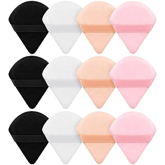 12Pcs Triangle Velvet Powder Puff  Make Up Sponges for Face Eyes Contouring Shadow Seal Cosmetic Foundation Makeup